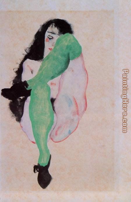 Girl with Green Stockings